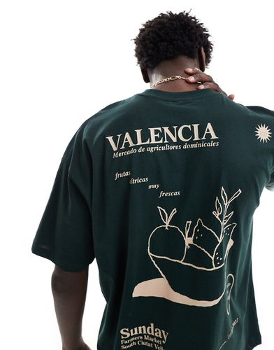 T-shirt oversize con stampa "Valencia" con frutta sul retro - ASOS DESIGN - Modalova