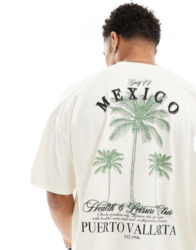 T-shirt oversize bianco sporco con stampa "Mexico" sul retro - ASOS DESIGN - Modalova