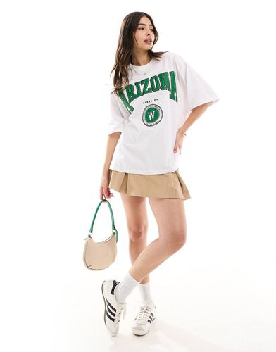 T-shirt oversize bianca con grafica "Arizona" - ASOS DESIGN - Modalova