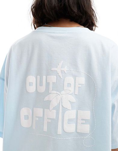 T-shirt oversize bianca con grafica "Out Of Office" - ASOS DESIGN - Modalova