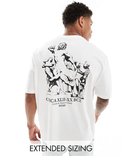 T-shirt oversize bianca con stampa rinascimentale sul retro - ASOS DESIGN - Modalova