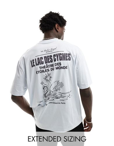 T-shirt oversize con stampa di cigno sulla schiena - ASOS DESIGN - Modalova