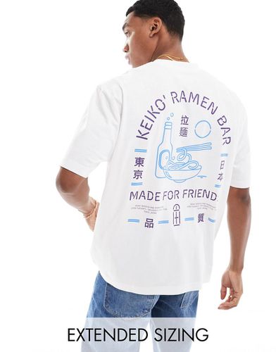 T-shirt oversize con stampa di ramen sul retro bianca - ASOS DESIGN - Modalova
