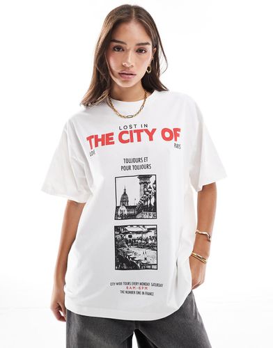 T-shirt oversize color latte di cocco con grafica "City Of" - ASOS DESIGN - Modalova