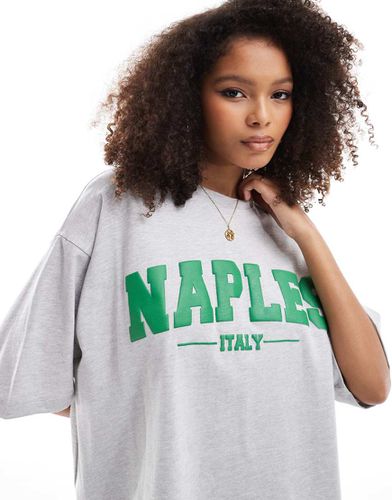 T-shirt oversize mélange con stampa "Naples" - ASOS DESIGN - Modalova