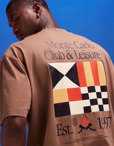 T-shirt oversize con stampa "Leisure Club" sul retro - ASOS DESIGN - Modalova