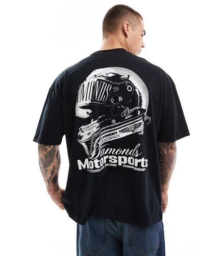 T-shirt oversize nera con stampa "Motorsport" - ASOS DESIGN - Modalova