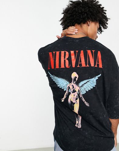 T-shirt oversize slavato con stampa "Nirvana" - ASOS DESIGN - Modalova