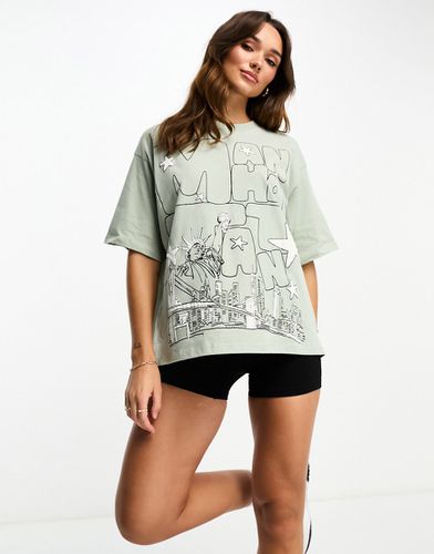 T-shirt oversize pesante con grafica "Manhattan Stars" - ASOS DESIGN - Modalova