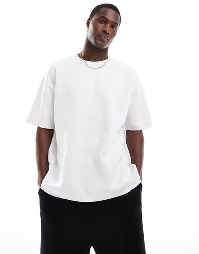 T-shirt oversize premium bianca in tessuto interlock da 300 gsm - ASOS DESIGN - Modalova