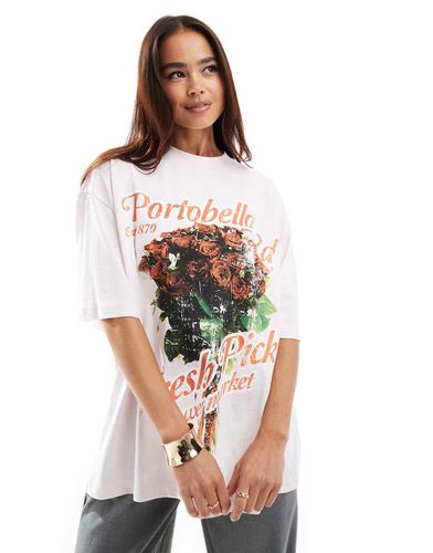 T-shirt oversize con grafica "Portobello" con fiori - ASOS DESIGN - Modalova