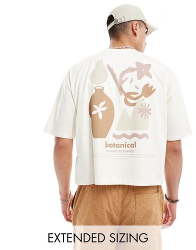 T-shirt squadrata sporco oversize con stampa astratta sul retro - ASOS DESIGN - Modalova