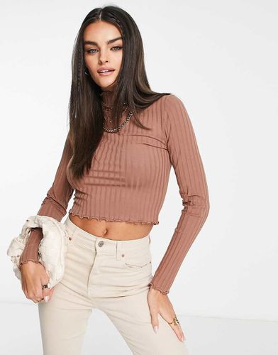 Top aderente a coste con bordi ondulati - ASOS DESIGN - Modalova