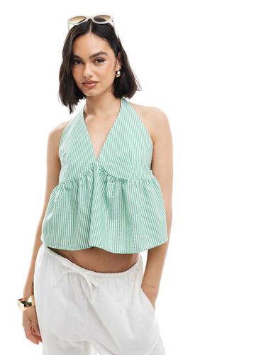 Top allacciato al collo con schiena scoperta a righe - ASOS DESIGN - Modalova