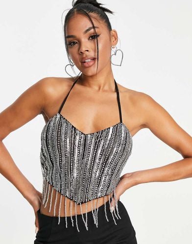 Top allacciato al collo decorato con frange - ASOS DESIGN - Modalova