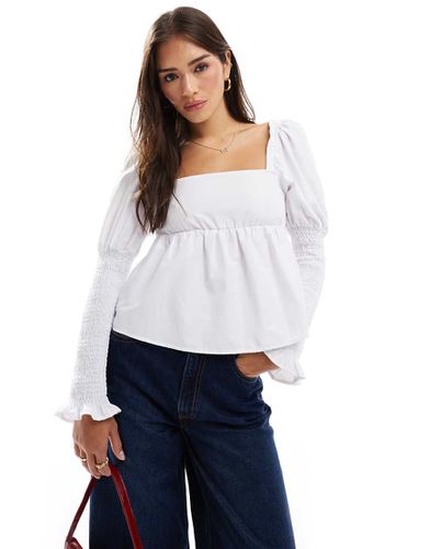 Top con maniche arricciate - ASOS DESIGN - Modalova