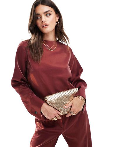 ASOS DESIGN - Top sartoriale bordeaux metallizzato in coordinato - ASOS Tall - Modalova