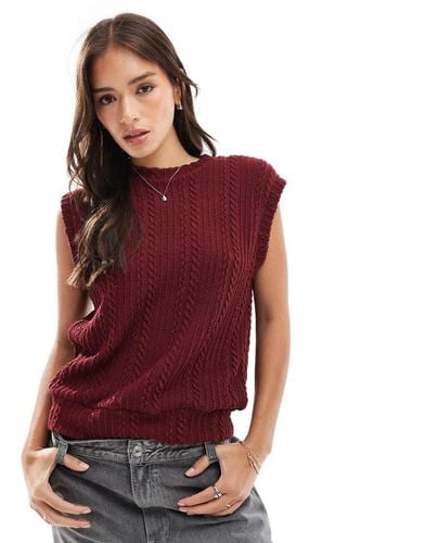 Top senza maniche bordeaux a trecce - ASOS DESIGN - Modalova