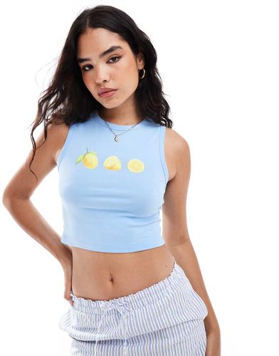 Top senza maniche confetto con stampa di limone tagliato - ASOS DESIGN - Modalova