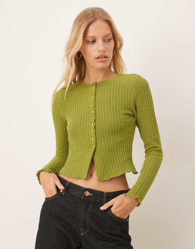 Top texturé boutonné à manches longues - Asos Design - Modalova