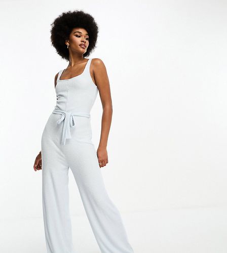 ASOS DESIGN Tall - Tuta jumpsuit da casa super morbida a coste con scollo squadrato - ASOS Tall - Modalova