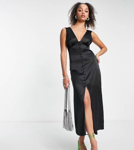 ASOS DESIGN Tall - Vestito midi in raso con bottoni - ASOS Tall - Modalova