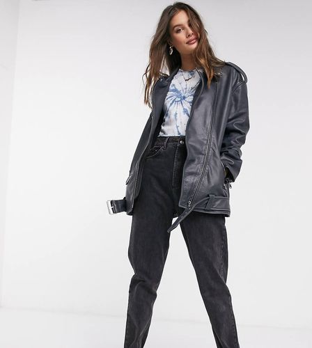 ASOS DESIGN Tall - Giacca biker oversize in pelle slavato - ASOS Tall - Modalova