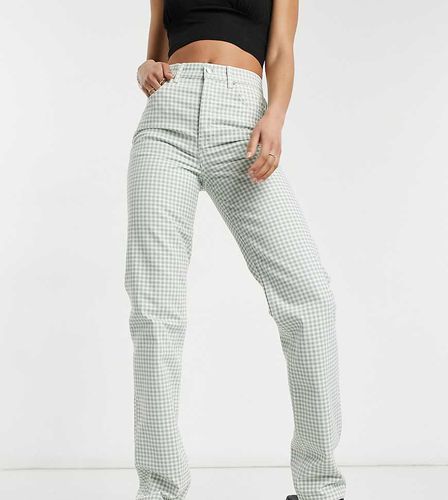 ASOS DESIGN Tall - Jeans dritti a vita medio alta verdi a quadretti - ASOS Tall - Modalova