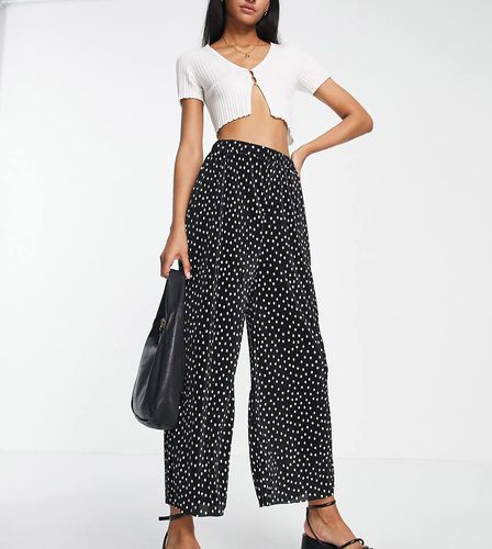 ASOS DESIGN Tall - Pantaloni culotte plissé a fondo ampio a pois monocromatici - ASOS Tall - Modalova