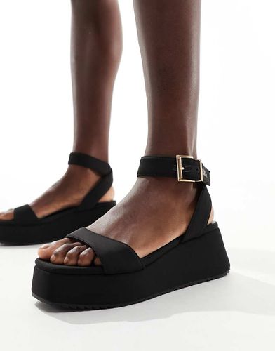 Tantoo - Sandali neri con suola flatform - ASOS DESIGN - Modalova