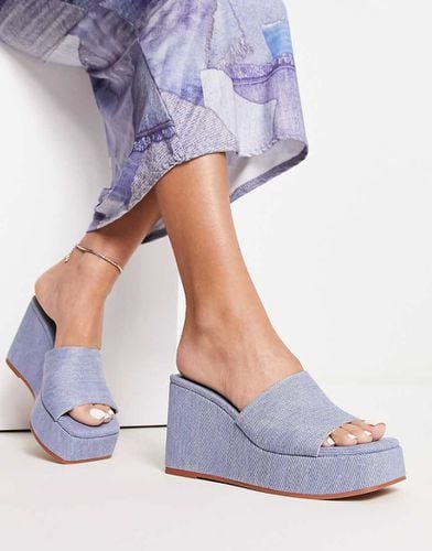 Teo - Sabot in denim con zeppa - ASOS DESIGN - Modalova