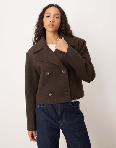 Trench-coat court habillé - Chocolat - Asos Design - Modalova