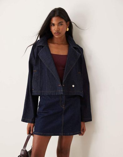 Trench corto in denim color indaco - ASOS DESIGN - Modalova