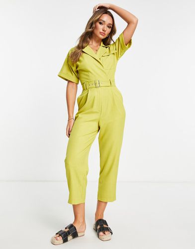 Tuta jumpsuit verde pallido con cintura stile smoking - ASOS DESIGN - Modalova