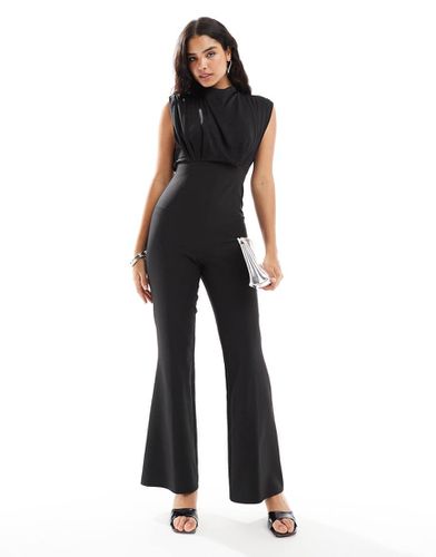 Tuta jumpsuit accollata nera - ASOS DESIGN - Modalova