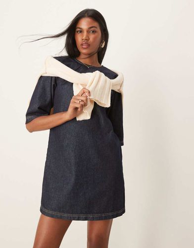 Vestito a trapezio in denim indaco - ASOS DESIGN - Modalova