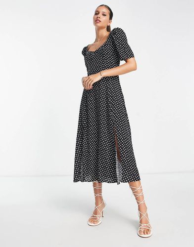 Vestito midi con coppe e spacchi a pois - ASOS DESIGN - Modalova