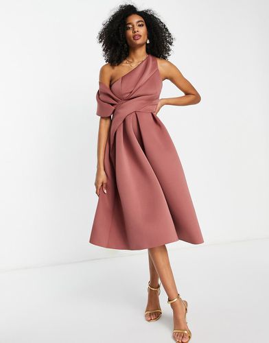 Vestito midi da ballo di fine anno con spalle scoperte - ASOS DESIGN - Modalova