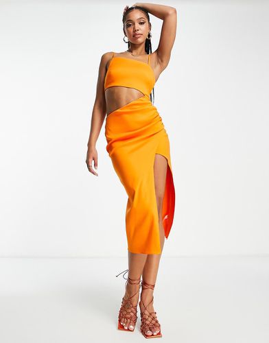 Vestito midi strutturato con spalline e cut-out - ASOS DESIGN - Modalova