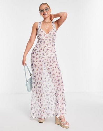 Vestito sottoveste lungo da spiaggia con spalline sottili trasparente a fiori - ASOS DESIGN - Modalova