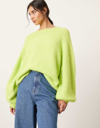 Maglione oversize in maglia lime girocollo - ASOS EDITION - Modalova