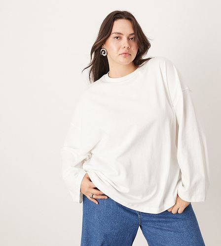 Curve - Maglietta premium oversize a maniche lunghe bianca - ASOS EDITION - Modalova