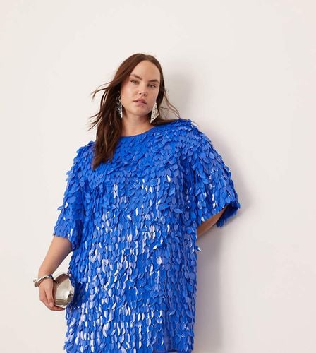 Curve - Vestito T-shirt corto con paillettes in 3D - ASOS EDITION - Modalova