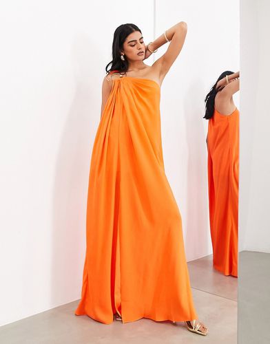 Vestito lungo monospalla arancione vivace con dettaglio a spirale - ASOS EDITION - Modalova