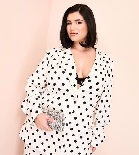 Curve - Blazer da abito sartoriale monopetto con stampa a pois in coordinato - ASOS LUXE - Modalova