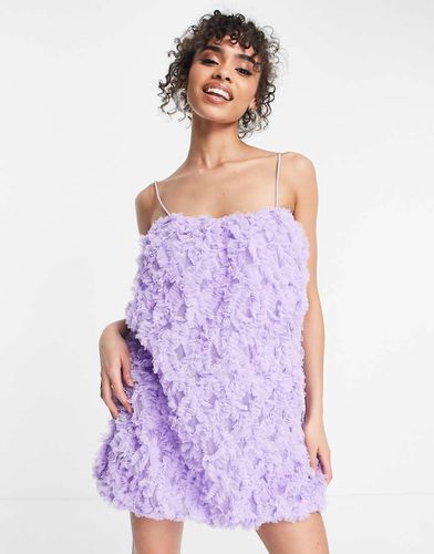 Vestito corto a fascia in pizzo lilla 3D - ASOS LUXE - Modalova