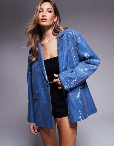 Vestito blazer oversize in paillettes - ASOS LUXE - Modalova