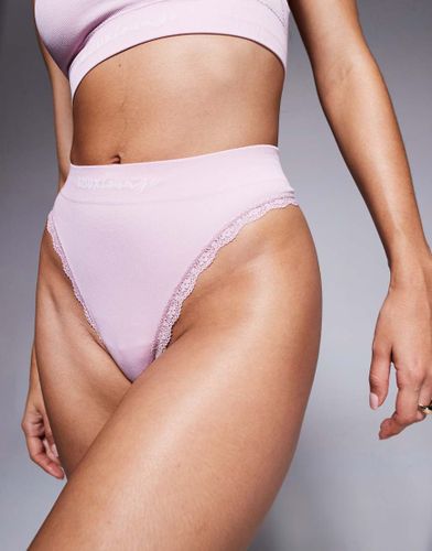 String côtelé avec finition en dentelle - Boux Avenue - Modalova