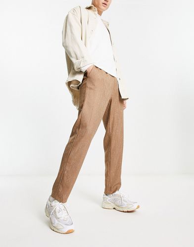 Pantaloni affusolati eleganti con vita elasticizzata marroni gessati - Bolongaro Trevor - Modalova