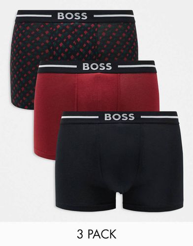 BOSS - Bodywear - Confezione da 3 boxer aderenti appariscenti con stampe - BOSS Bodywear - Modalova